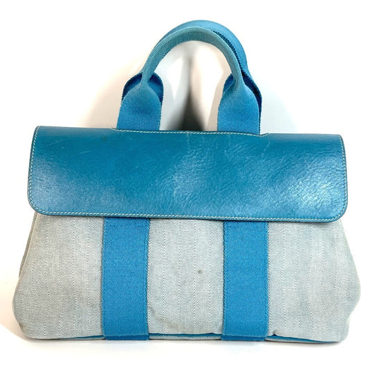 HERMES Valparaiso PM Valparaiso Bag Tote Bag Flap Bag Handbag Cotton Unisex Blue
