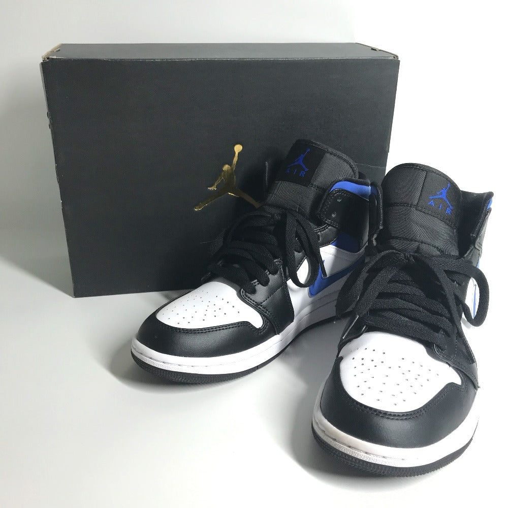 NIKE 554724-140 Air Jordan 1 Mid Royal Air Jordan 1 Mid Royal Shoes shoes sneakers Leather / Synthetic leather blue/Black x White Used
