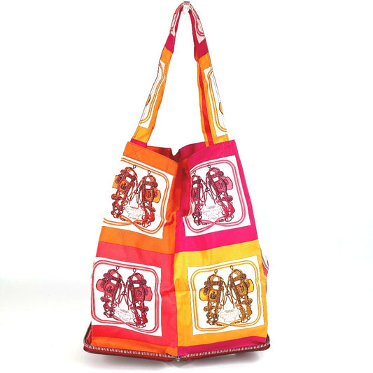 HERMES Silky Pop Foldable Eco Bag, Tote Bag, Handbag, Shoulder Bag, Leather, Women's, Red