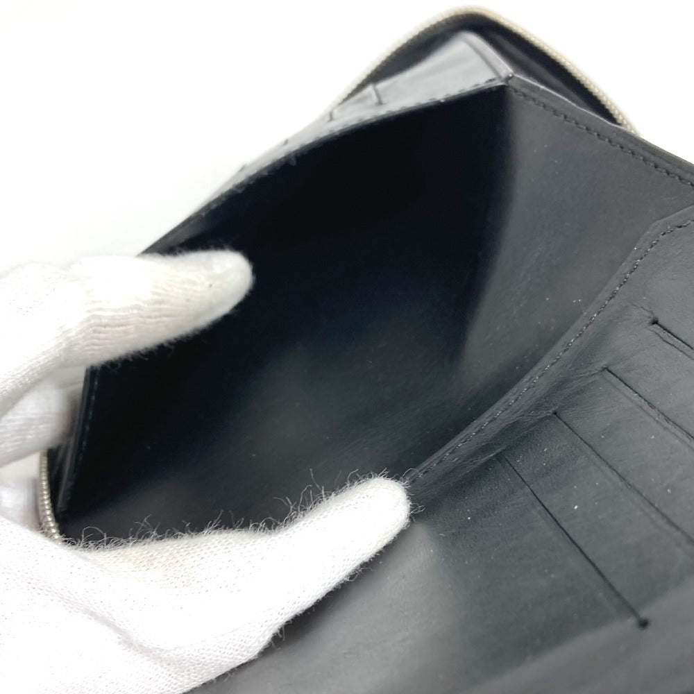 Berluti Logo Billfold Expedition Compact Zip Wallet Wallet Round Zipper Bifold Wallet PVC/Leather Unisex Black