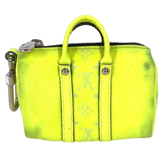 LOUIS VUITTON M01048 Taigarama Portocle Mini Keepall Bag Charm Bag Type Boston Keychain Taiga Leather Unisex Yellow