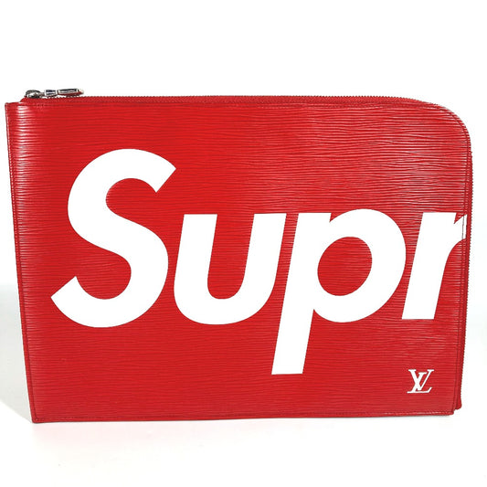 Louis Vuitton M67722 Epi Pochette Jour GM Supreme Collaboration Bag Clutch Bag Epi Leather Lelaki Merah