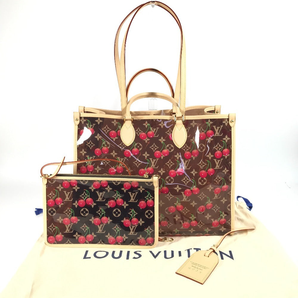 LOUIS VUITTON M14306 LV x TM Monogram On the Go GM by Takashi Murakami, Shoulder Bag in Leather/PVC, Brown, Women's