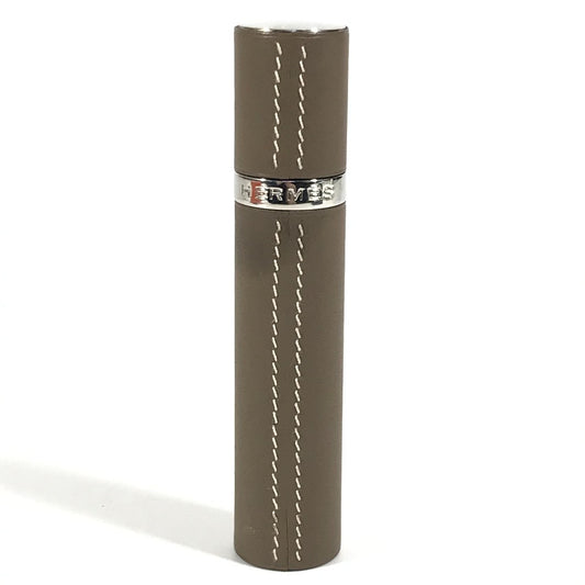 HERMES Refillable Perfume Case for Atomizers, Leather, Unisex, Etoupe, Gray
