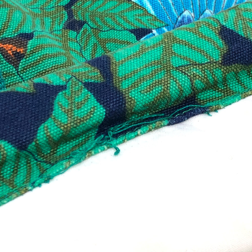 HERMES ヴィンテージ 鳥柄 カバン トートバッグ 肩掛け ショルダーバッグ コットン レディース グリーン