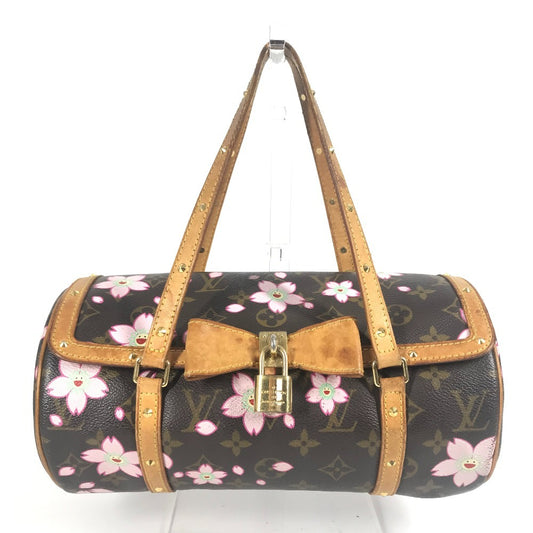 LOUIS VUITTON M92009 Monogram Cherry Blossom by Takashi Murakami Papillon Tote Bag Shoulder Bag Hand Bag MonogramCanvas Brown/pink Used