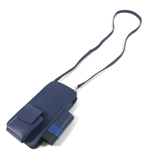 HERMES スマホケース WAY ウェイ ポーチ ショルダーバッグ iphoneケース アイフォン スマートフォンケース エプソン ユニセックス ブルー