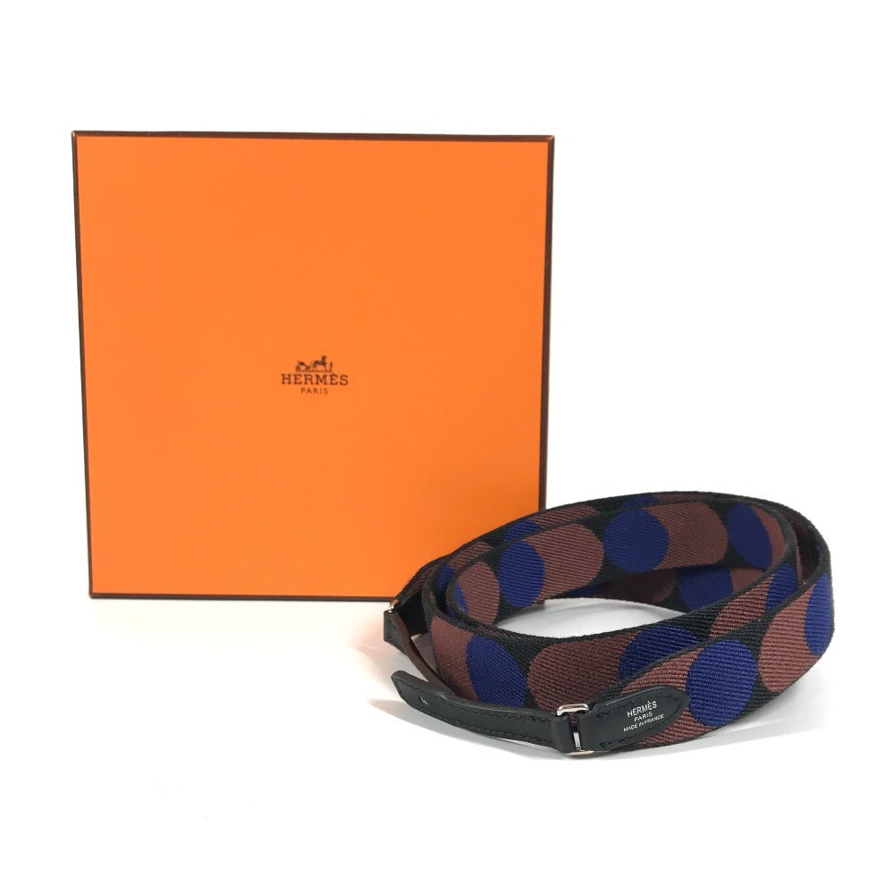 HERMES Sangle Flipper Ball Accessory Shoulder Strap Leather/Canvas Unisex Brown