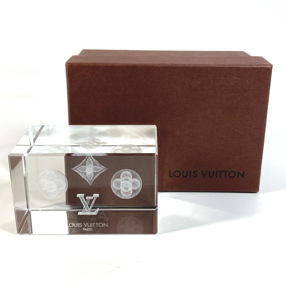 LOUIS VUITTON 不明 モノグラム ペーパーウェイト VIP顧客 ノベルティ 非売品 インテリア オブジェ ガラス ユニセックス クリア