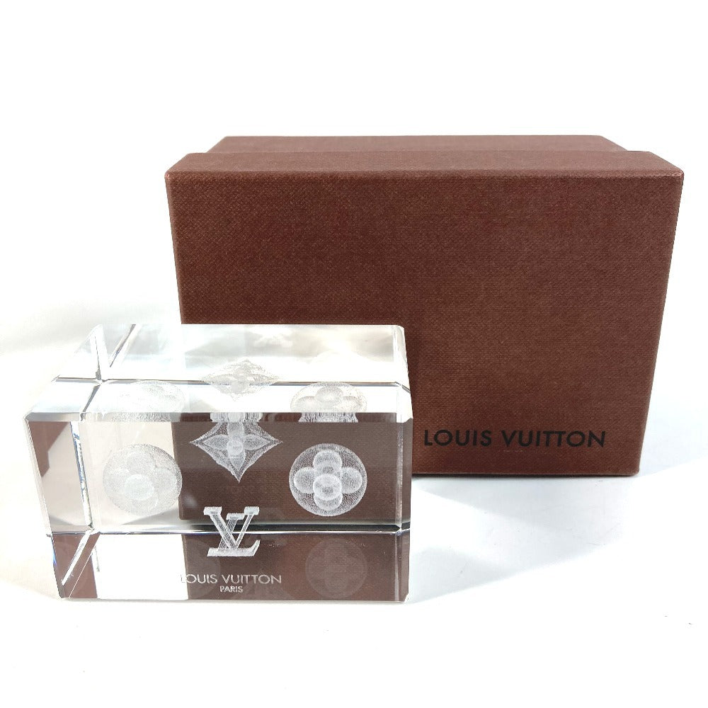 LOUIS VUITTON 不明 モノグラム ペーパーウェイト VIP顧客 ノベルティ 非売品 インテリア オブジェ ガラス ユニセックス クリア