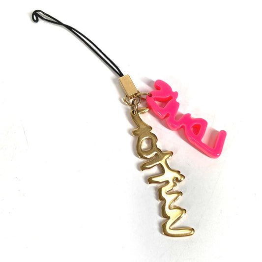 LOUIS VUITTON M65767 Monogram Graffiti Accessory Telephone Graffiti Charm Bag Charm Keychain Strap Plastic Unisex Pink