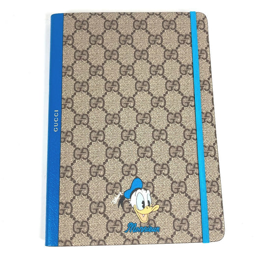 GUCCI ไม่ระบุ ดิสนีย์ DISNEY คอลแลบ โดนัลด์ ดั๊ก สมุดโน้ต สมุดจด GG Supreme เครื่องเขียน สมุดโน้ตผ้าใบ GG Supreme ยูนิเซ็กส์ สีฟ้า