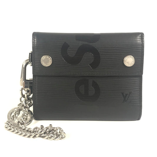 LOUIS VUITTON M67711 Epi Leather Supreme Collaboration Chain Wallet CH.CP WALLET Tri-fold Wallet in Epi Leather, Unisex, Noir Black