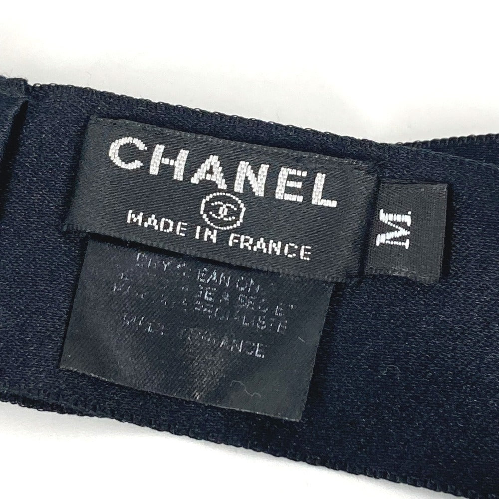 CHANEL Ribbon 18C CC Logo Coco Mark Headband Silk Hair Accessory Women's Black