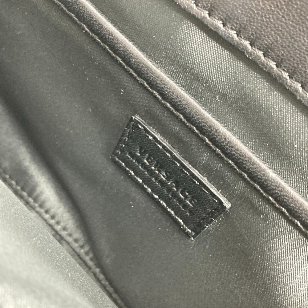 VERSACE Logo Medusa Large 3D Handbag Shoulder Flap Chain Bag Leather Women's Black