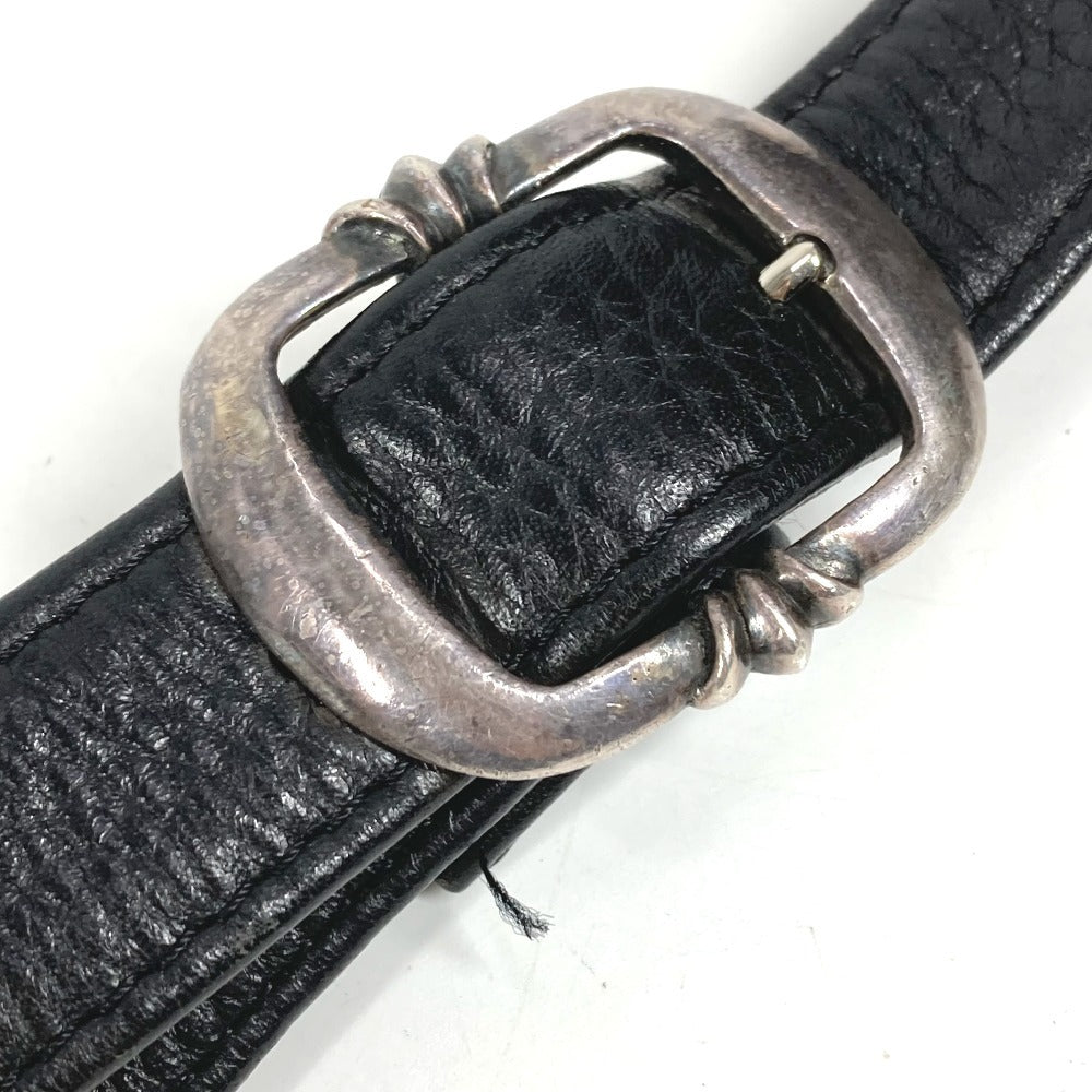 CHROME HEARTS BS Flare Mail Bag bag flap crossbody Shoulder Bag Leather Black Used