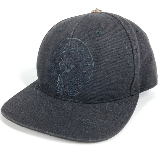 CHROME HEARTS Horseshoe Logo Hat, Wool Baseball Cap, Unisex, Black