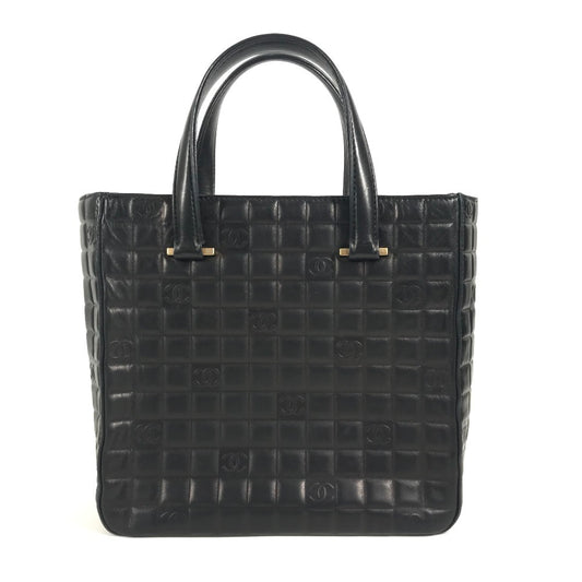 CHANEL 03C チョコバー CC ココマーク ロゴ カバン トートバッグ プチショッピング ハンドバッグ レザー レディース ブラック