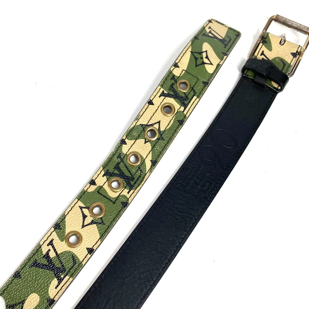 LOUIS VUITTON M9646U 村上隆 TM サンチュール モノグラモフラージュ カモフラ 迷彩 ベルト モノグラモフラージュキャンバス メンズ カーキ