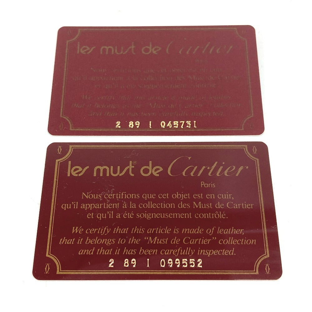 CARTIER ロゴ マストライン アタッシュケース カバン ハンドバッグ トートバッグ ビジネスバッグ レザー ユニセックス ワインレッド