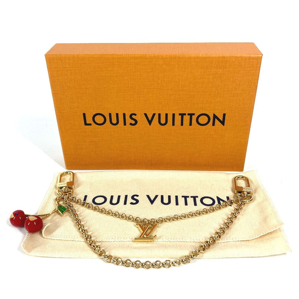 LOUIS VUITTON M02598 LV×TM MURAKAMI TAKASHI พวงกุญแจห้อยกระเป๋ารูปลูกเชอร์รี่ กระเป๋าเชอร์รี่ พวงกุญแจโซ่ โลหะ ยูนิเซ็กส์ สีทอง