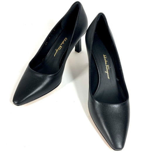 Salvatore Ferragamo 靴 シューズ ヒール パンプス レザー レディース ブラック