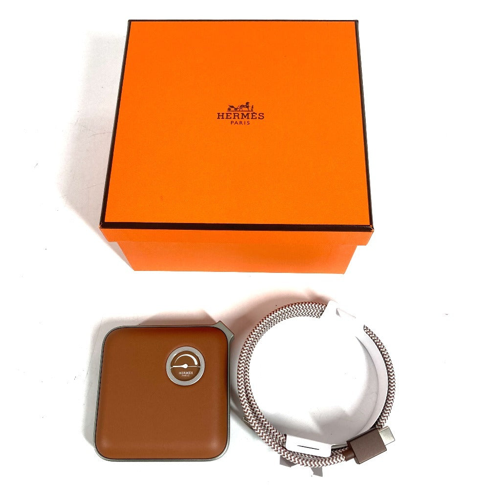 HERMES インテリア ヴォルトH volt'H ミニ 充電器 モバイルバッテリー 雑貨 レザー ユニセックス ブラウン