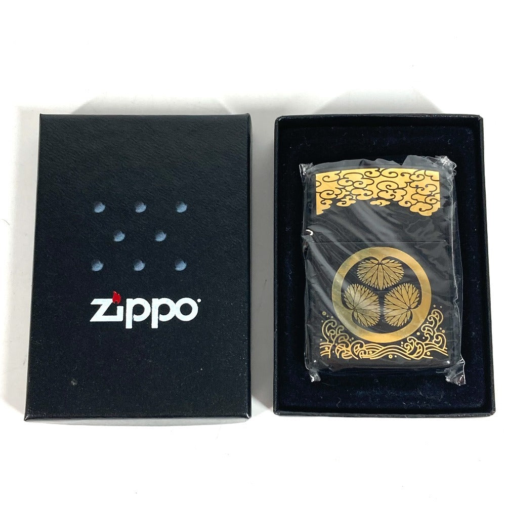 ZIPPO 和柄 紋章柄 ロゴ オイルライター 喫煙具 ライター メタル ユニセックス ブラック