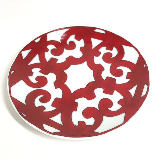 HERMES Guadarquivir 17cm Plate Tableware Dish Ceramic Unisex Red