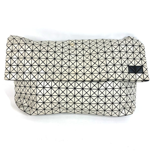 ISSEY MIYAKE BAOBAO Bi-fold Second Bag, Two-tone Clutch Bag, PVC, Unisex, Greige