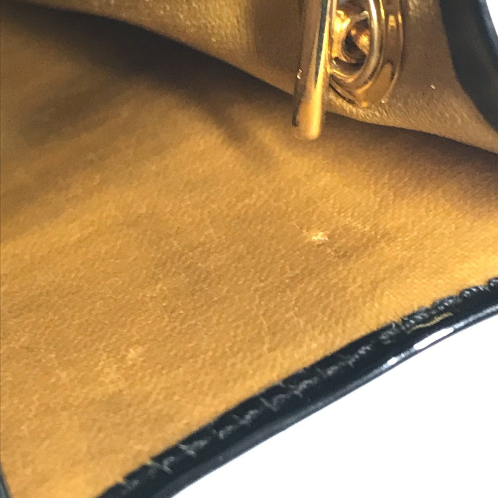 VERSACE Vintage Sunburst Logo Phone Pouch Bag Crossbody Pochette Flap Chain Bag Shoulder Bag Enamel Unisex Black