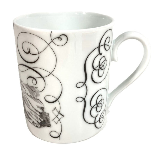 HERMES VIVE 2002 Year of the Hand Cup Tableware Interior Mug Ceramic Unisex White