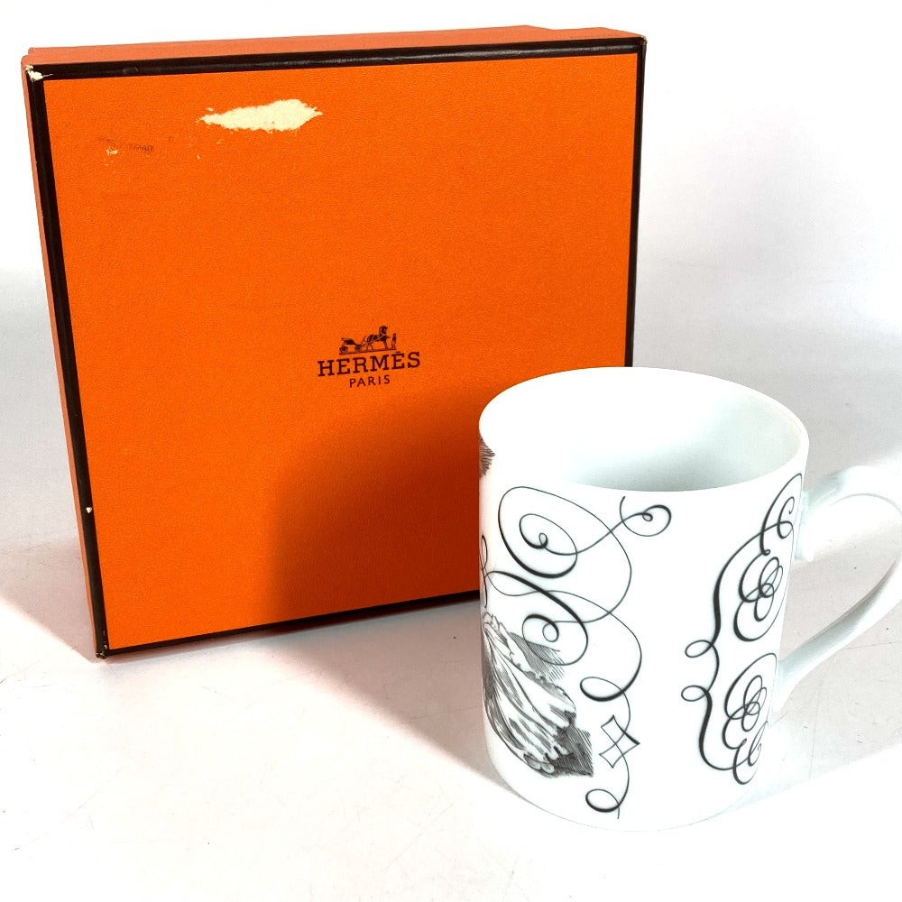 HERMES VIVE 2002 Year of the Hand Cup Tableware Interior Mug Ceramic Unisex White