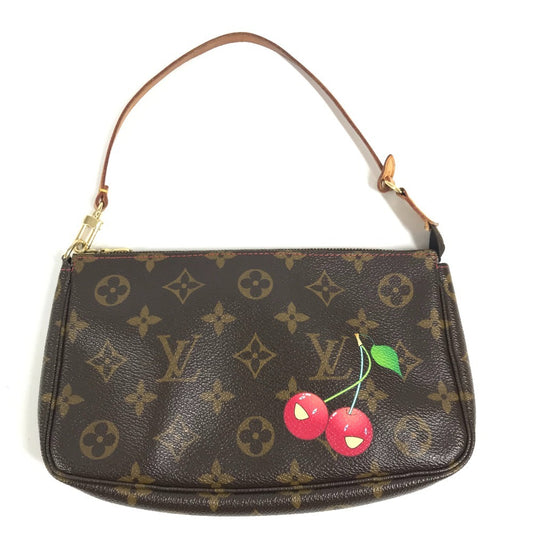 LOUIS VUITTON M95008 Monogram Cerises Takashi Murakami Pochette Accessoires Bag Handbag Pouch Cherry Accessory Pouch Monogram Cerises Canvas Women's Brown