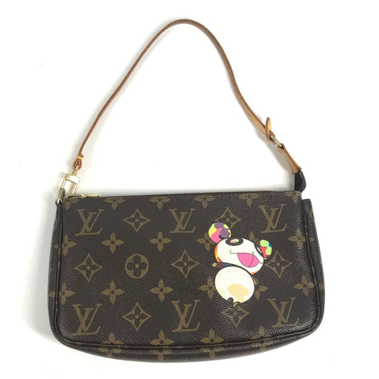 LOUIS VUITTON M51981 Monogram Panda Pochette Accessoires by Takashi Murakami. Accessory pouch, handbag, shoulder bag, Monogram canvas, women's, brown.