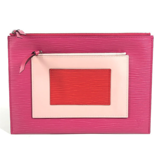 LOUIS VUITTON M62253 エピ ポシェット プラット カバン セカンドバッグ ポーチ クラッチバッグ エピレザー レディース コクリコ ピンク