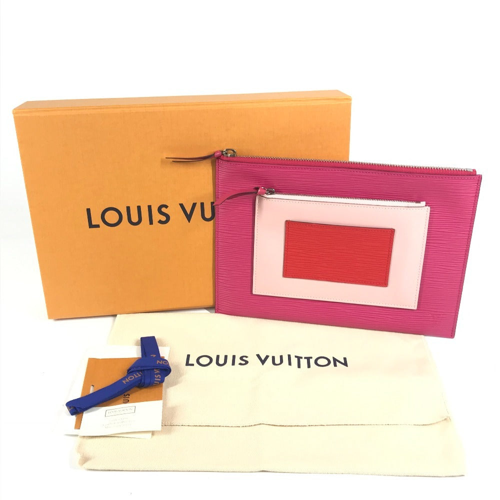 LOUIS VUITTON M62253 Epi Pochette Plat Bag Second Bag Pouch Clutch Bag Epi Leather Women's Coquelicot Pink
