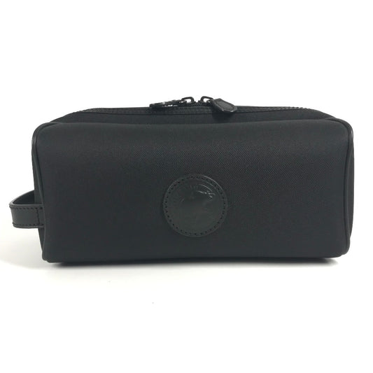 HUNTING WORLD logo Clutch bag with handle Cluch Bag Leather/Canvas Black Used