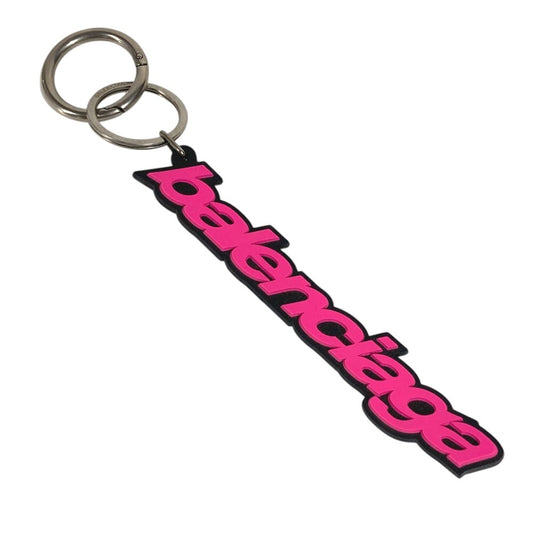 BALENCIAGA Logo Bag Charm Accessory Keychain Rubber Unisex Pink