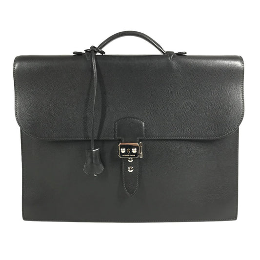 HERMES Sac a Depeches 38 Sac a Depeches 38 Tote Bag Shoulder Bag Handbag Business Bag Leather Unisex Black