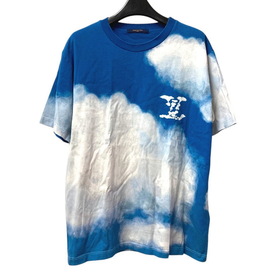 LOUIS VUITTON 1A89U6 LV logo cloud Cloud print tops apparel short sleeves RM202 Short sleeve T-shirt cotton blue/White Used