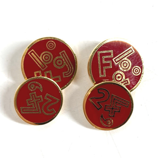 HERMES Logo 24H Accessory Jewelry cuffs Metal Red/Gold Used