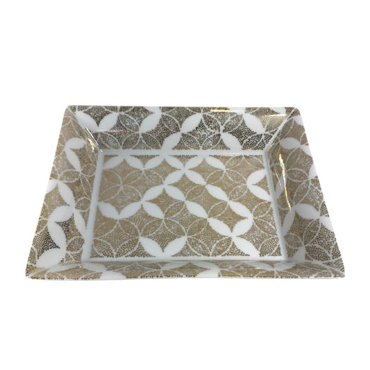 LOUIS VUITTON 不明 Logo Ashtray Interior Jewelry Tray Accessory Tray ashtray Pottery clear/Gold Used