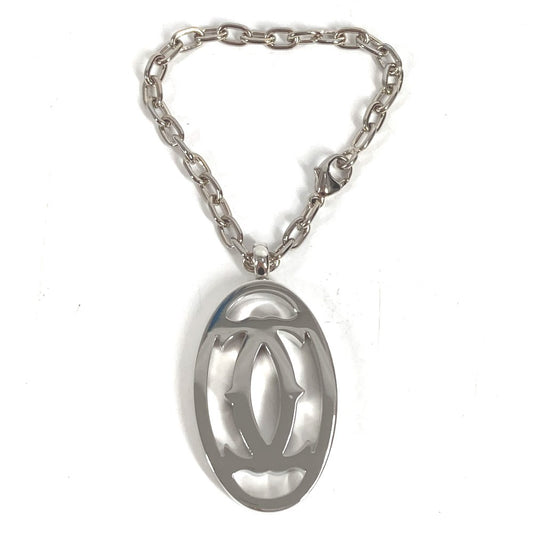 CARTIER T1220148 Charm Key Holder Bag Charm 2C Decor Charm Logo Necklace Choker Chain Necklace Accessory Pendant top Metal Silver Used