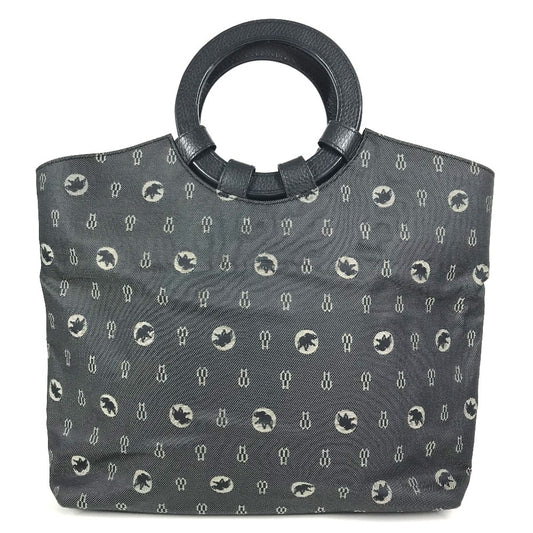HUNTING WORLD Logo print denim Bag Tote Bag Hand Bag Leather/Canvas Navy Used