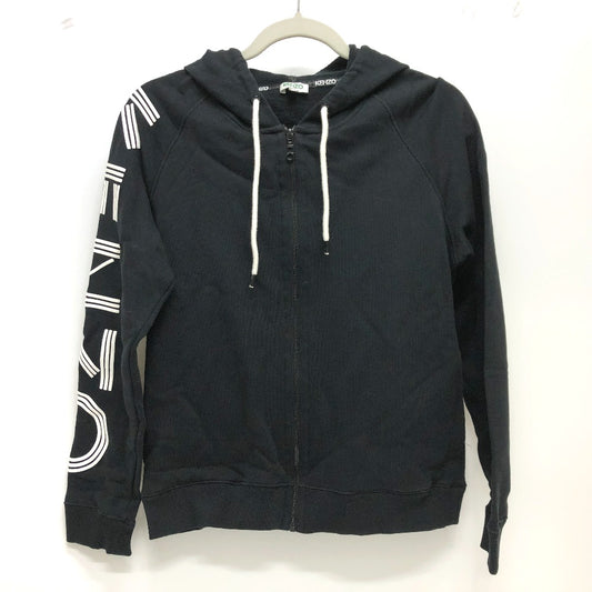 KENZO Sports Logo Sweat Blouson, logo print, zip-up hoodie, cotton, unisex, black