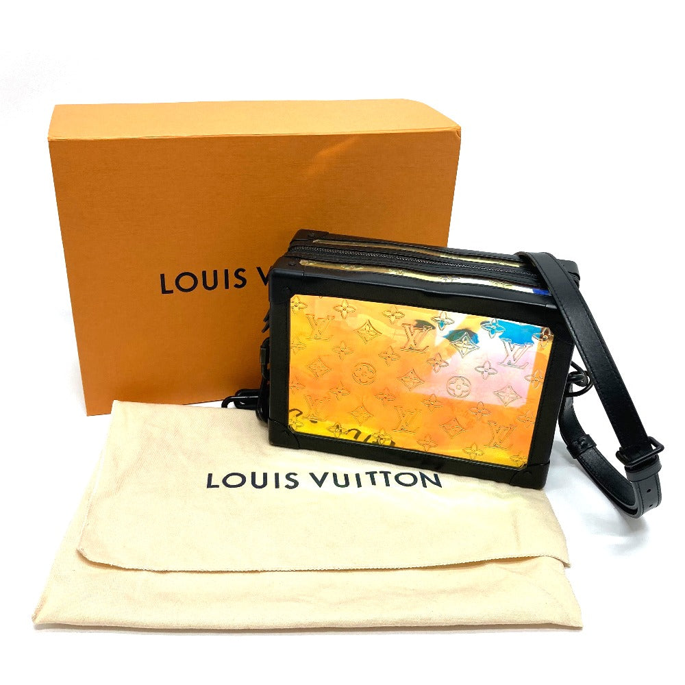 LOUIS VUITTON M55932 Monogram Prism Soft Trunk Shoulder Bag in Black Leather with Hologram Pattern