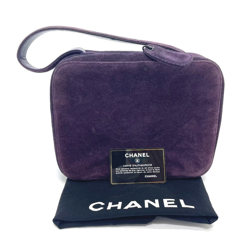 CHANEL CC ココマーク スクエアバッグ カバン ファッション小物 手提げ ハンドバッグ スエード レディース パープル