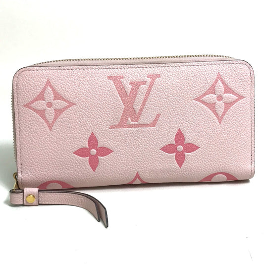 LOUIS VUITTON M80403 Monogram Empreinte by the Pool Zippy Wallet in Monogram Empreinte Leather, Bouton de Rose and Pink