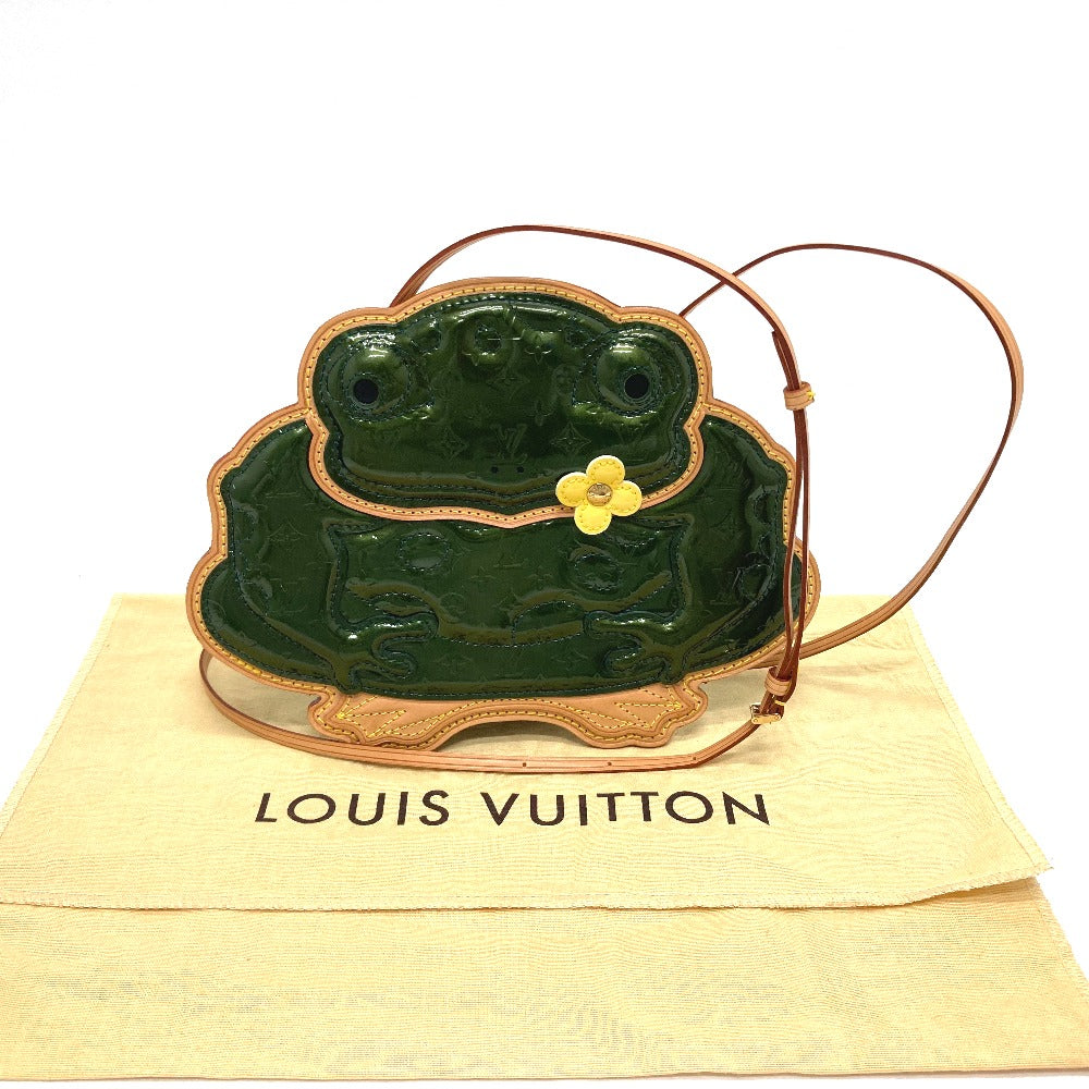 LOUIS VUITTON M92269 Monogram Vernis Comte de Fay Frog Pochette Grabo Shoulder Bag, Monogram Vernis, Women's, Green